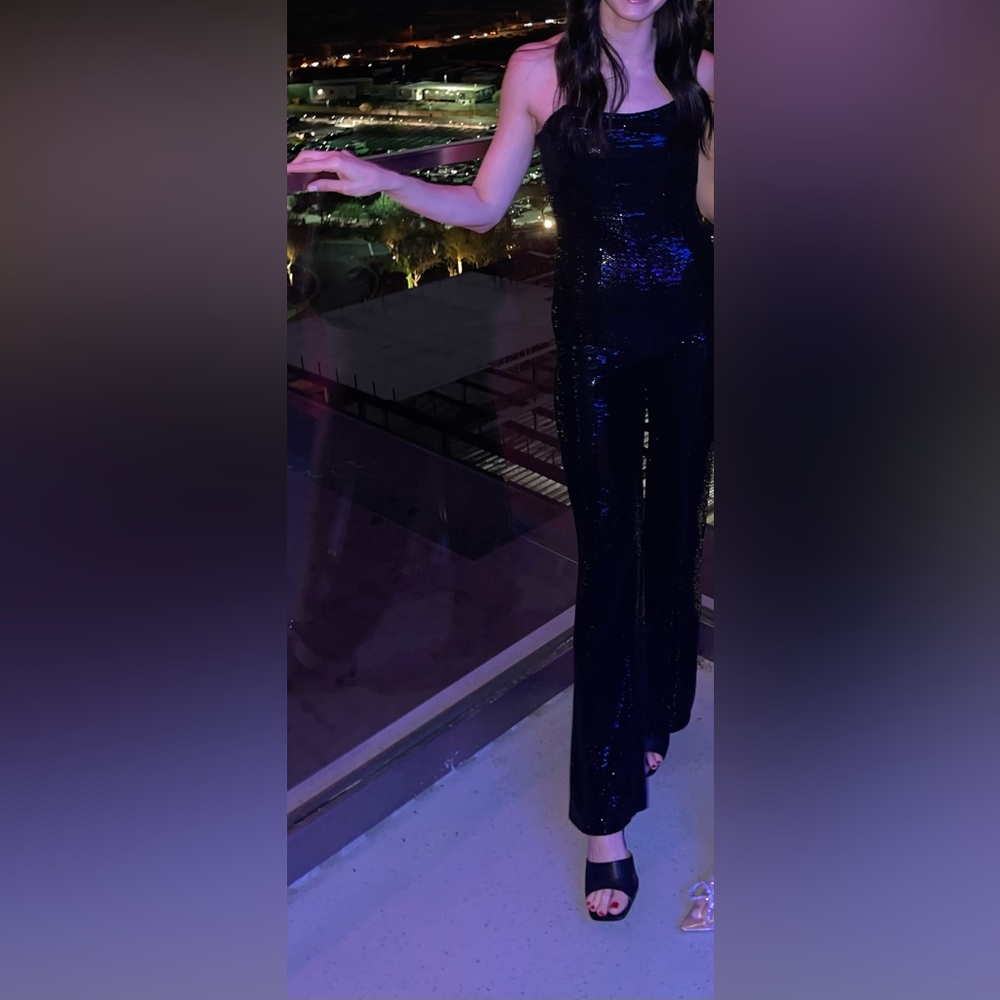 UO Spotlight Sequin Corset Jumpsuit